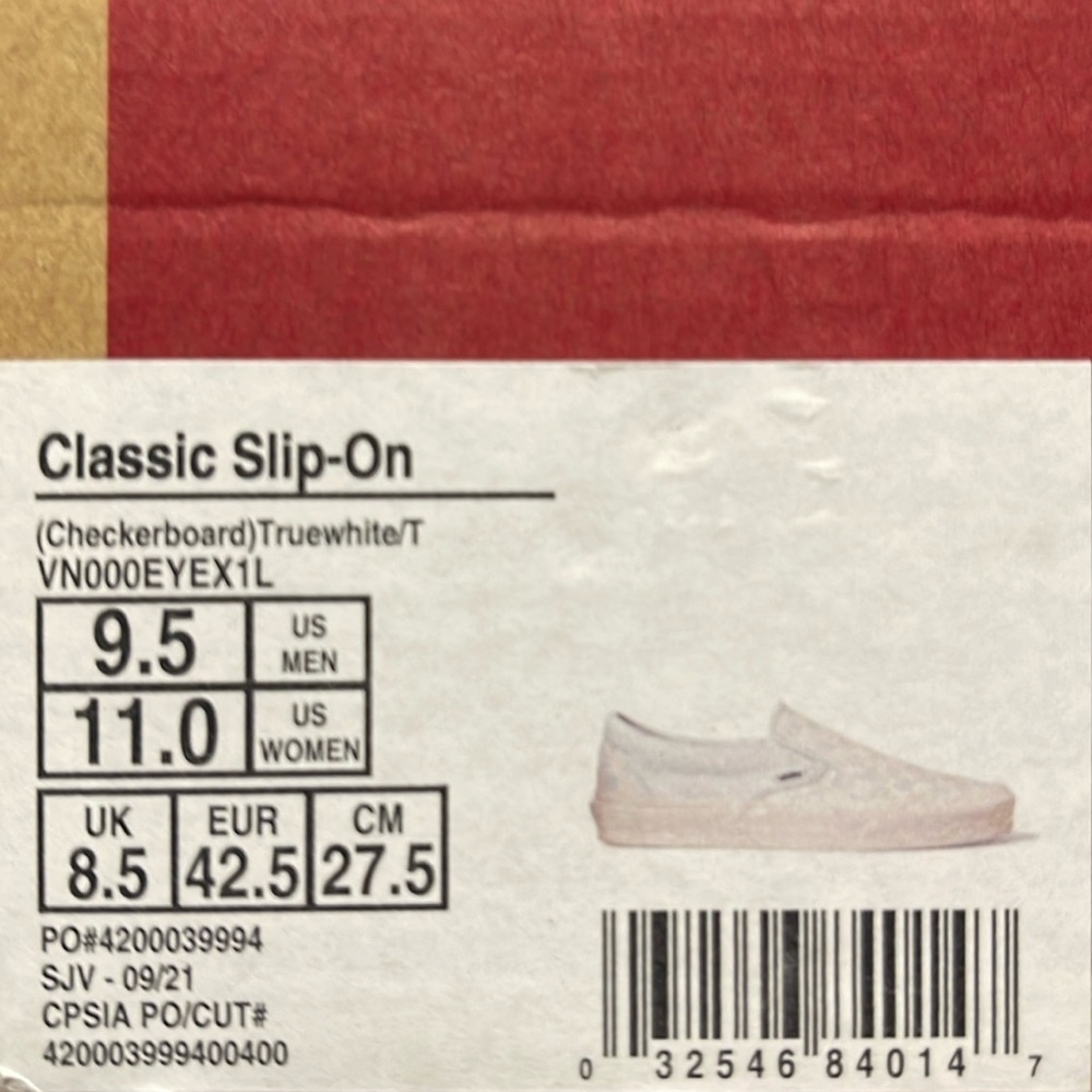 Vans Classic Men’s Slip On Checkerboard True White/ True White sneakers - Picture 16 of 16